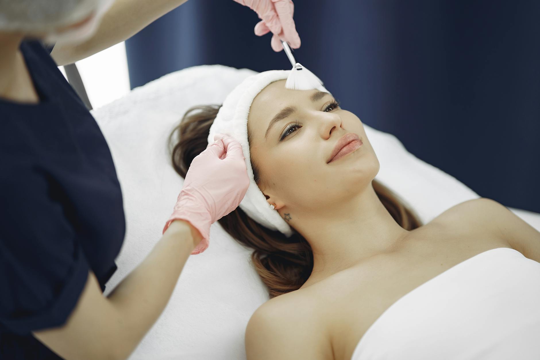 woman getting facial treatment